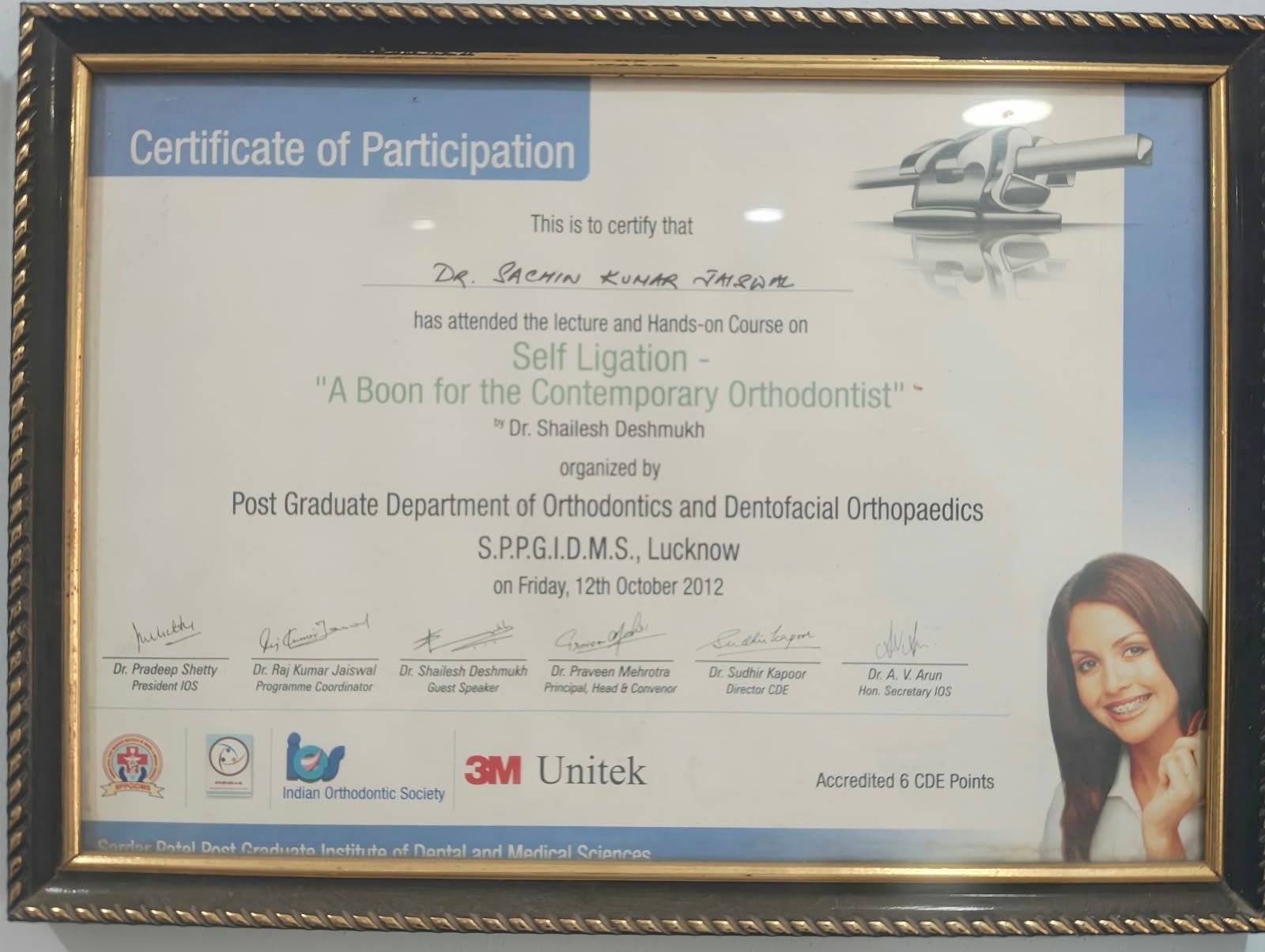 Self Ligation Course Certificate